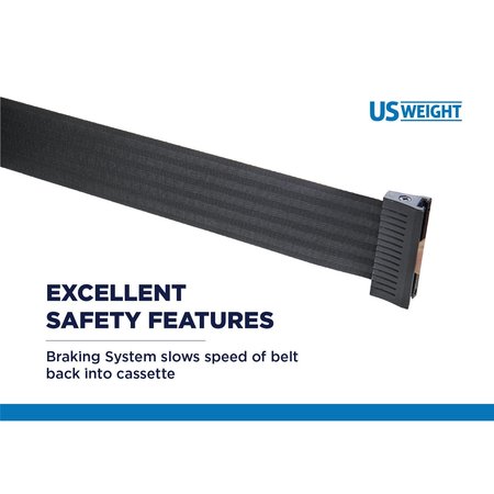 Us Weight Magnetic Wall Mount with 7.5' Black Retractable Belt U2502